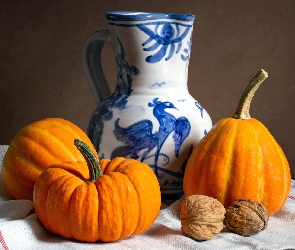 Tkanina, Dzbanek, Dynie, Orzechy