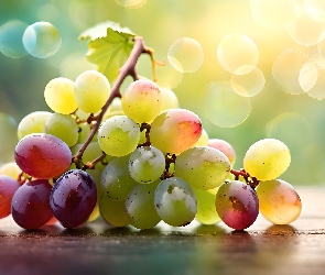 Grafika AI, Kiść, Winogrona, Owoce