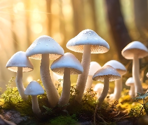 Grzyby, Grafika, Białe