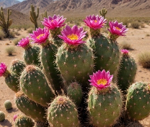 Kwiaty, Kaktusy, Różowe