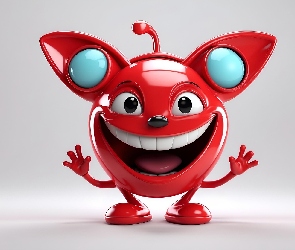 Stworek, Uśmiech, Czerwony