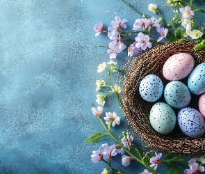 Gniazdko, AI, Kwiaty, Pisanki, Wielkanoc