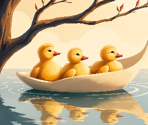 Kaczuszki, 2D, Staw, Łódka, Trzy