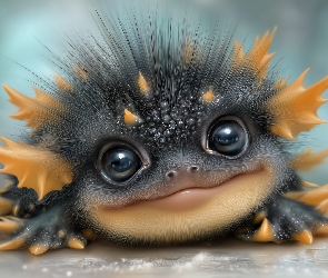 Stworek, Grafika AI, Oczy, Duże, Śmieszny