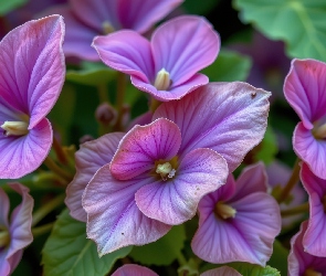 Zbliżenie, Kwiaty, Ciemnoróżowe, Drobne