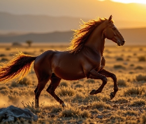 Koń, Grafika AI, Brązowy