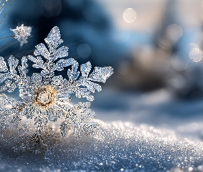 Grafika AI, Śnieg, Zima, Śnieżynka