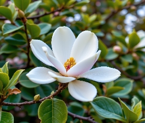 Grafika AI, Liście, Magnolia, Kwiat