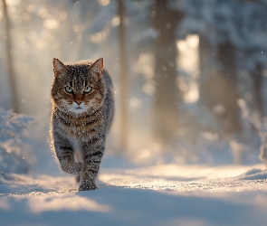 Grafika AI, Zima, Kot, Las