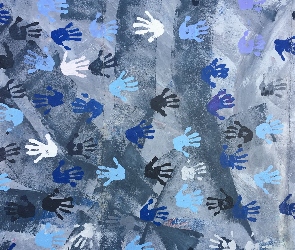 Tekstura, Odciski, Ściana, Dłonie