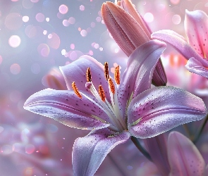 Kwiaty, Grafika, Lilie