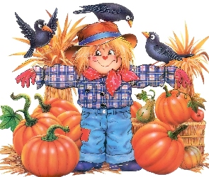 dynie , strach na wróble, Halloween