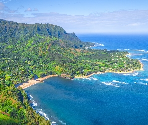 Stany Zjednoczone, Hawaje, Morze, Góry, Wybrzeże, Na Pali Coast