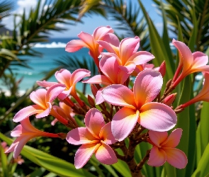 Kwiaty, Grafika AI, Plumeria