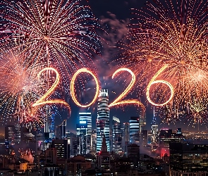 Grafika AI, Fajerwerki, Nowy Rok, 2026