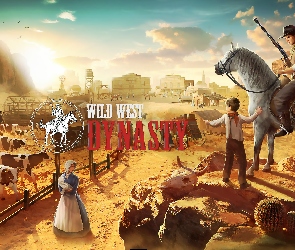 Jeździec, Chłopiec, Wild West Dynasty, Plakat, Kobieta, Gra, Ranczo