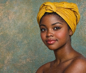 Żółty, Turban, Kobieta