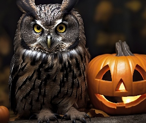 Halloween, Dynie, Sowa, Puchacz