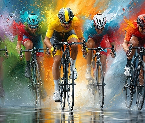 Kolarstwo, Grafika AI, Kolarze, Sportowcy