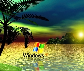 Palma, Skały, Windows, Logo, XP, Morze
