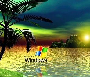 Palma, Skały, Windows, Logo, XP, Morze