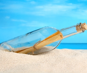 Butelka, Plaża, List