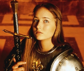 Aktorka, Leelee Sobieski, Joanna dArc, Zbroja, Film, Miecz