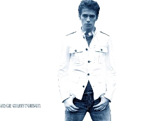 biała kurtka, jeansy, Hayden Christensen