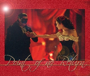 Emmy Rossum, tło, czerwone, Gerard Butler, Phantom Of The Opera