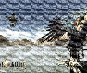 postać, Final Fantasy, skrzydła, ptak, góry