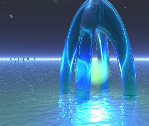woda, ludzie, 3D, Wektorowa