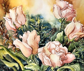 Róż, Obraz, Bukiet