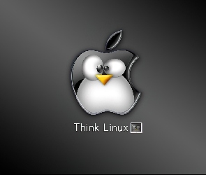jabłko, grafika, pingwin, Linux
