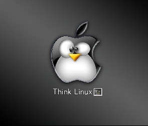 grafika, pingwin, jabłko, Linux