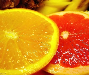 Pomarańczy, Grejpfruta, Plasterek