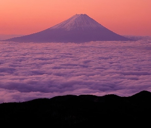 Wulkan, Chmury, Fuji