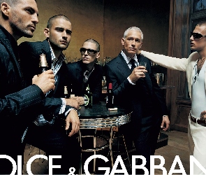 Dolce And Gabbana, butelki, garnitur, krawat, mężczyźni
