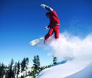 zima, śnieg, Snowbording, deska