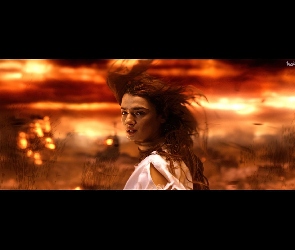 niebo, czerwone, Constantine, Rachel Weisz