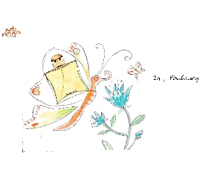 flakon, perfumy, rysunek, Hermes, motyl, kwiat