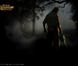 las, napis, piła łańcuchowa, noc, Texas Chainsaw Massacre The Beginning