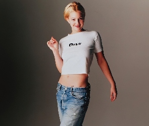 biały T-shirt, Drew Barrymore