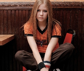 Pomarańczowy, T-shirt, Avril Lavigne