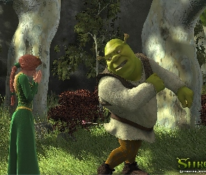 Shrek 1, drzewa, ogr, Fiona