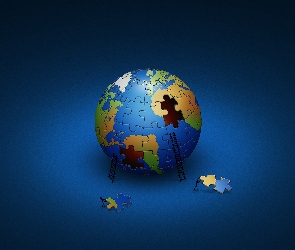 Glob, Puzzle, Ziemia