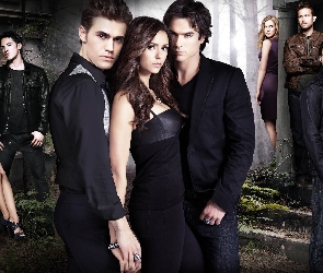 Ian Somerhalder, Nina Dobrev, Pamiętniki wampirów, Bohaterowie, The Vampire Diaries, Paul Wesley