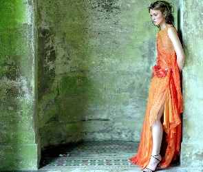 Keira Knightley, sukienka, Pomarańczowa