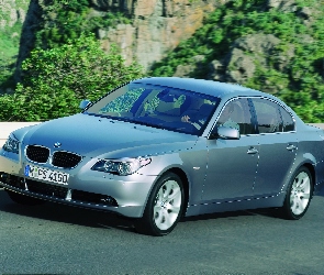BMW 5, Góry, E60, Droga, Silver