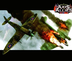 samolot, dym, Axis And Allies