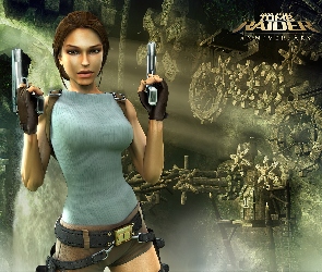 kobieta, Tomb Raider Anniversary, broń